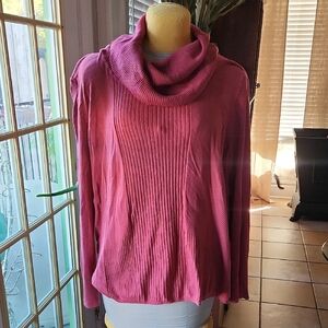 Elegant Rose Cowl Neck Sweater for Women, SZ 2X